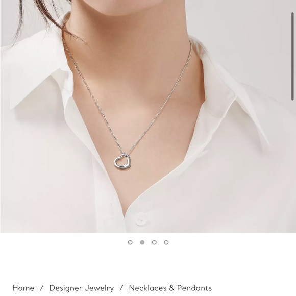 TIFFANY PERETTI HEART NECKLACE EARRINGS SET SILVER WITH PINK STONE MADE SPAIN - Picture 11 of 12